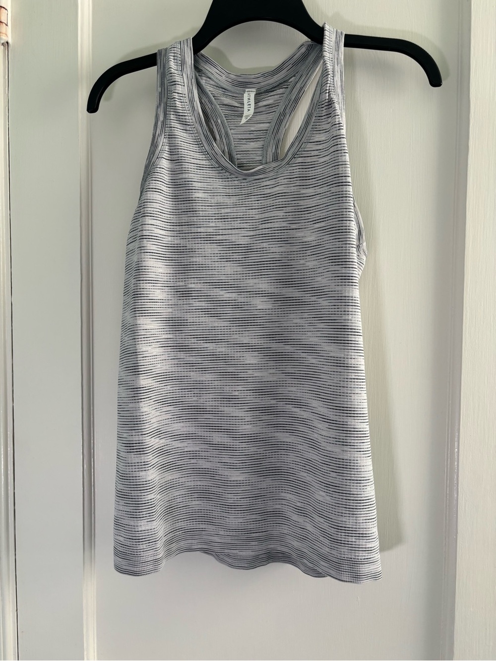 Athleta Gray Striped Racerback Tank